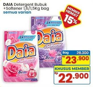 Promo Harga Daia Deterjen Bubuk All Variants 1500 gr - Indomaret