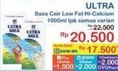 Promo Harga Ultra Milk Susu UHT Low Fat Coklat, Low Fat Full Cream 1000 ml - Indomaret