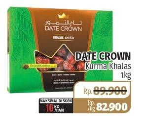 Promo Harga DATE CROWN Kurma Premium Khalas 1 kg - Lotte Grosir