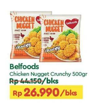 Promo Harga Belfoods Nugget Chicken Nugget Crunchy 500 gr - TIP TOP