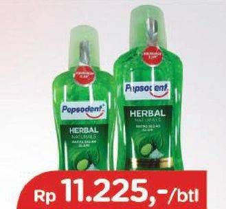 Promo Harga PEPSODENT Mouthwash Herbal Naturals 150 ml - TIP TOP