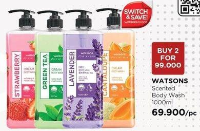 Promo Harga WATSONS Scented Body Wash All Variants per 2 botol 1000 ml - Watsons