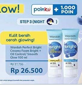 Promo Harga Wardah Perfect Bright Facial Foam Bright + Oil Control, Bright + Smooth Glow 100 ml - Indomaret