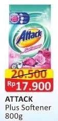 Promo Harga ATTACK Detergent Powder Plus Softener 800 gr - Alfamart