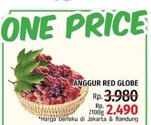Promo Harga Anggur Red Globe per 100 gr - LotteMart