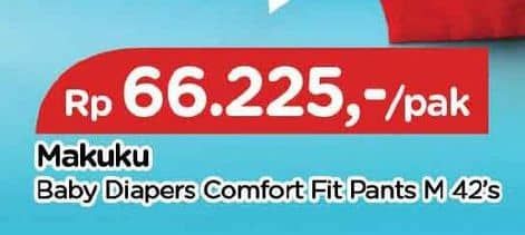 Promo Harga Makuku Comfort Fit Diapers Pants M42 42 pcs - TIP TOP