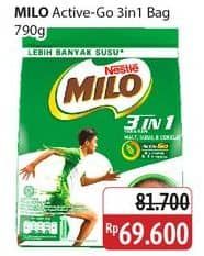 Promo Harga Milo ActivGo 3in1 800 gr - Alfamidi