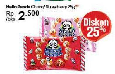 Promo Harga MEIJI HELLO PANDA Biscuit Chocolate, Strawberry 25 gr - Carrefour
