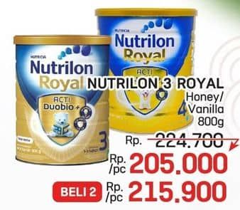 Promo Harga Nutrilon Royal 3 Susu Pertumbuhan Madu, Vanila 800 gr - LotteMart