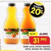 Promo Harga BERRI Juice Classic Apple, Mango, Orange 1000 ml - Superindo