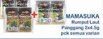 Promo Harga MAMASUKA Rumput Laut Panggang per 2 bungkus 4 gr - Indomaret