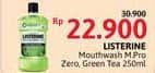 Promo Harga Listerine Mouthwash Antiseptic Multi Protect Zero, Natural Green Tea 250 ml - Alfamidi