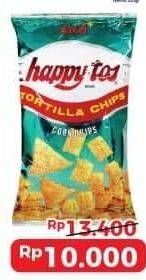 Promo Harga HAPPY TOS Tortilla Chips Nacho Cheese, Jagung Bakar/Roasted Corn, Hijau 55 gr - Alfamart