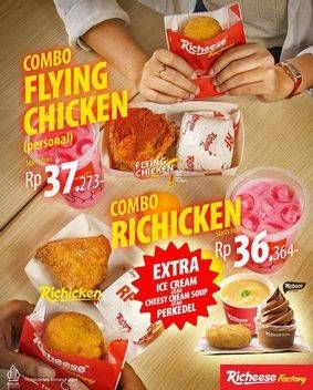 Promo Harga Richeese Factory Combo Fire Flying Chicken  - Richeese Factory