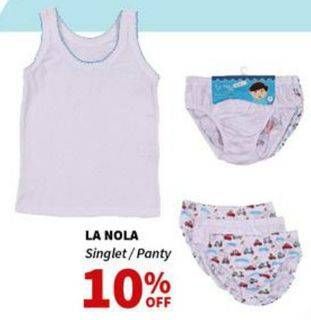 Promo Harga LA NOLA Singlet / Panty  - Carrefour