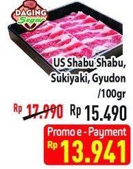 Promo Harga US Shabu-shabu, Sukiyaki, Gyudon/100gr  - Hypermart