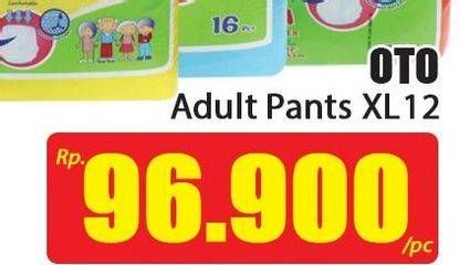 Promo Harga OTO Adult Diapers Pants XL12  - Hari Hari