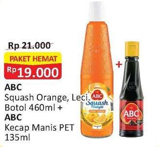 Promo Harga Syrup Squash Orange/Leci 460ml + Kecap Manis 135ml  - Alfamart