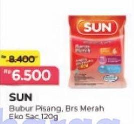 Promo Harga SUN Bubur Sereal Susu Pisang Susu, Beras Merah 120 gr - Alfamart