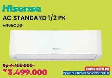 Promo Harga Hisense AN05CDG | AC Standart 1/2 PK  - COURTS