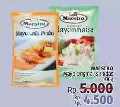 Promo Harga MAESTRO Mayonnaise Original, Pedas 100 gr - LotteMart