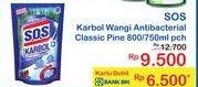 Promo Harga SOS Karbol Wangi Classic Pine 800 ml - Indomaret