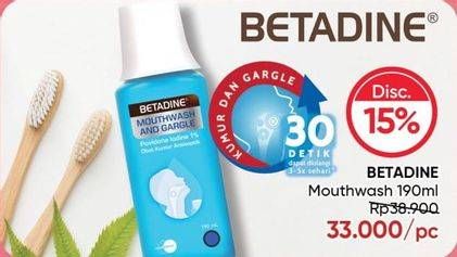 Promo Harga BETADINE Mouthwash 190 ml - Guardian