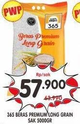 Promo Harga 365 Beras Premium Long Grain 5000 gr - Superindo