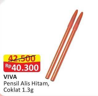 Promo Harga VIVA Pencil Alis Hitam, Coklat 1 gr - Alfamart