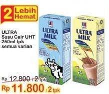 Promo Harga Ultra Milk Susu UHT All Variants 250 ml - Indomaret