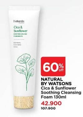 Promo Harga Naturals By Watsons Cica & Sunflower Soothing Cleansing Foam 130 ml - Watsons