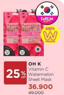 Promo Harga OH K Sheet Mask Watermelon 23 ml - Watsons