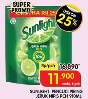 Promo Harga Sunlight Pencuci Piring Jeruk Nipis 100 910 ml - Superindo