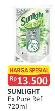 Promo Harga SUNLIGHT Pencuci Piring Extra Pure Ekstrak Aloe Vera Garam Mineral 720 ml - Alfamart