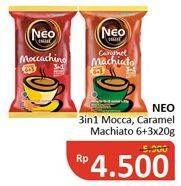 Promo Harga Neo Coffee 3 in 1 Instant Coffee Moccachino, Caramel Machiato per 9 sachet 20 gr - Alfamidi
