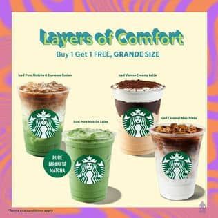 Promo Harga Buy 1 Get 1 FREE  - Starbucks