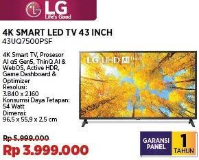 Promo Harga LG UQ7500 UHD TV 43UQ7500PSF 43 Inch  - COURTS