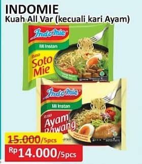 Promo Harga Indomie Mi Kuah Kecuali Kari Ayam 72 gr - Alfamart