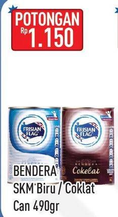 Promo Harga FRISIAN FLAG Susu Kental Manis Biru, Cokelat 490 gr - Hypermart