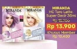 Promo Harga MIRANDA Hair Color MCP1 Taro Latte, Super Blue Bleaching 30 ml - Alfamart