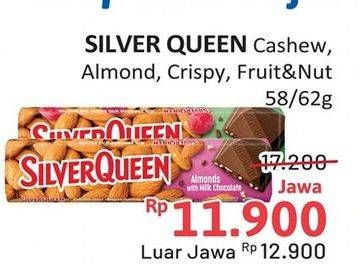 Promo Harga Silver Queen Chocolate Almonds, Cashew, Crispy, Fruit Nuts 55 gr - Alfamidi