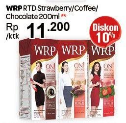 Promo Harga WRP Susu Cair On The Go Strawberry, Coffe, Chocolate 200 ml - Carrefour