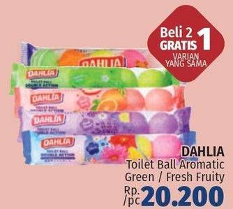 Promo Harga DAHLIA Toilet Color Ball Aromatic Green, Fresh Fruity 5 pcs - LotteMart