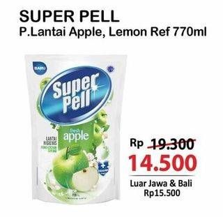 Promo Harga Super Pell Pembersih Lantai Fresh Apple, Lemon Ginger 770 ml - Alfamart