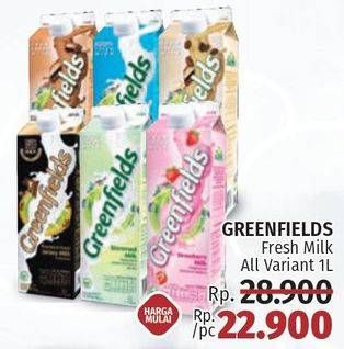 Promo Harga GREENFIELDS Fresh Milk All Variants 1000 ml - LotteMart