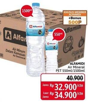 Promo Harga Alfamidi Air Mineral PET 550ml/1500ml  - Alfamidi