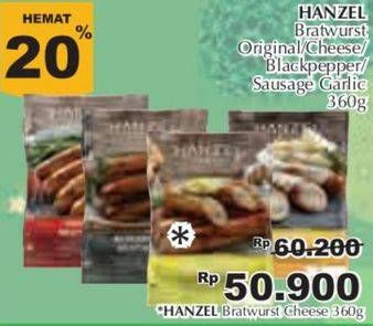 Promo Harga HANZEL Bratwurst Cheese 360 gr - Giant