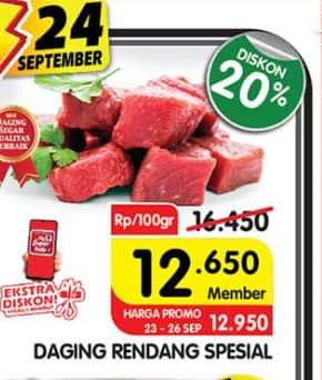 Promo Harga Daging Rendang Sapi per 100 gr - Superindo