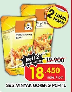 Promo Harga 365 Minyak Goreng 1000 ml - Superindo