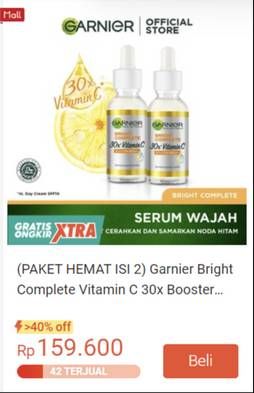 Promo Harga Garnier Booster Serum Light Complete Vitamin C 30 ml - Shopee